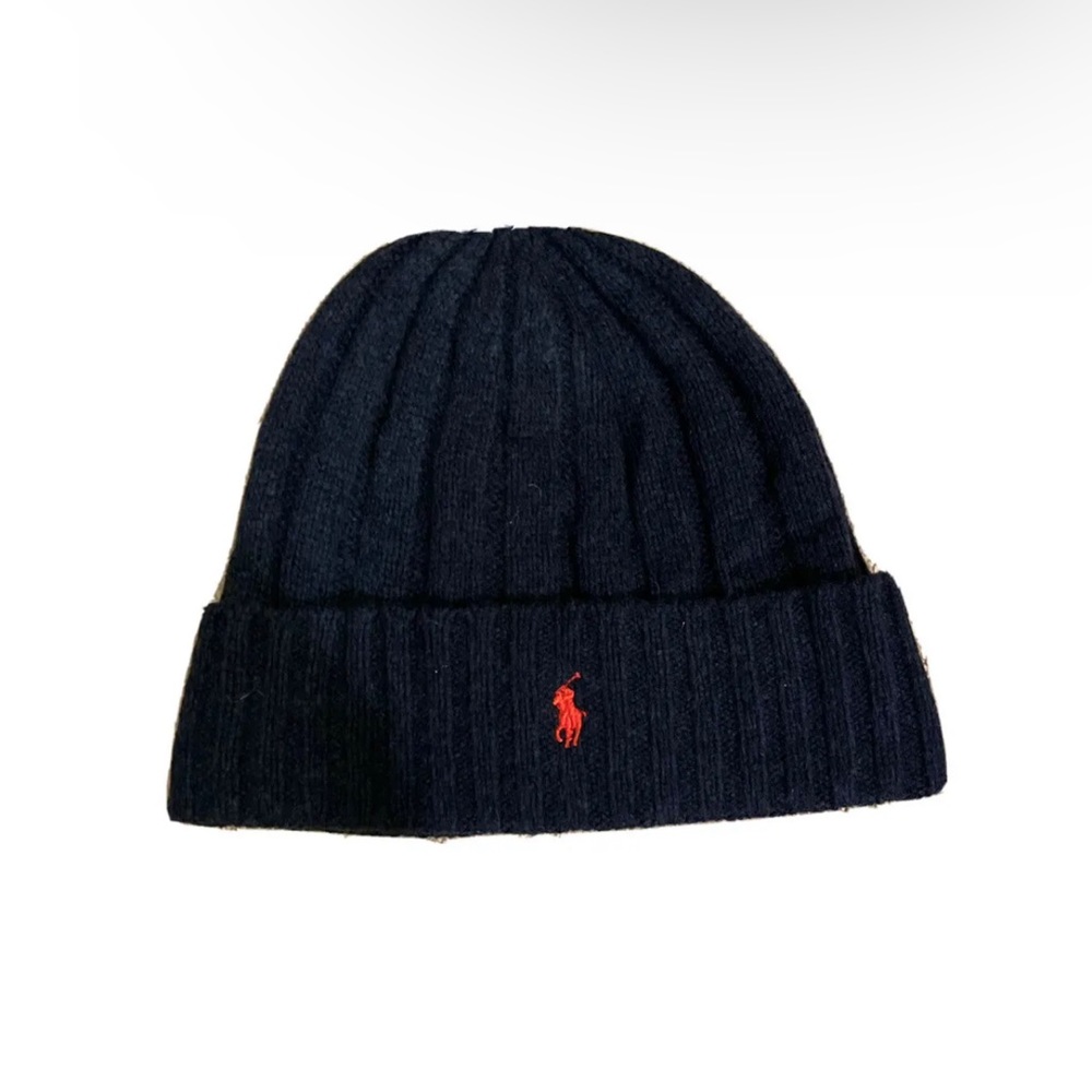 Polo Ralph Lauren Men's Skull Cap Beanie Navy Blue Red NWT